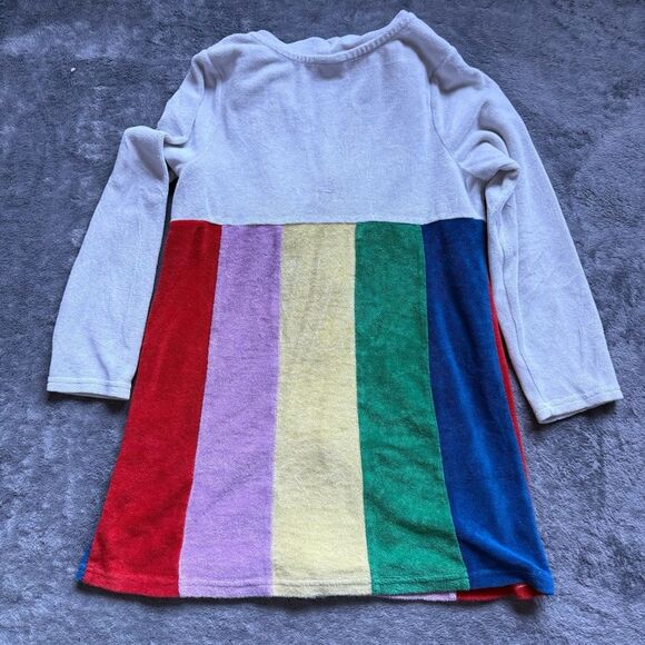 Hanna Andersson Long Sleeve Toweling Hoodie with Rainbow Stripes - Picture 2 of 3